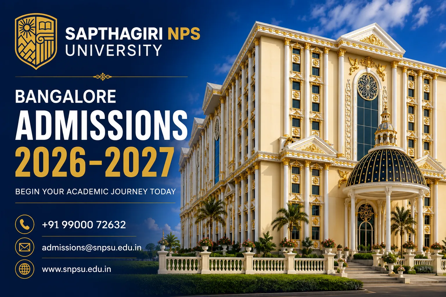 Sapthagiri NPS University Bangalore Admissions 2026-2027 | Courses ...