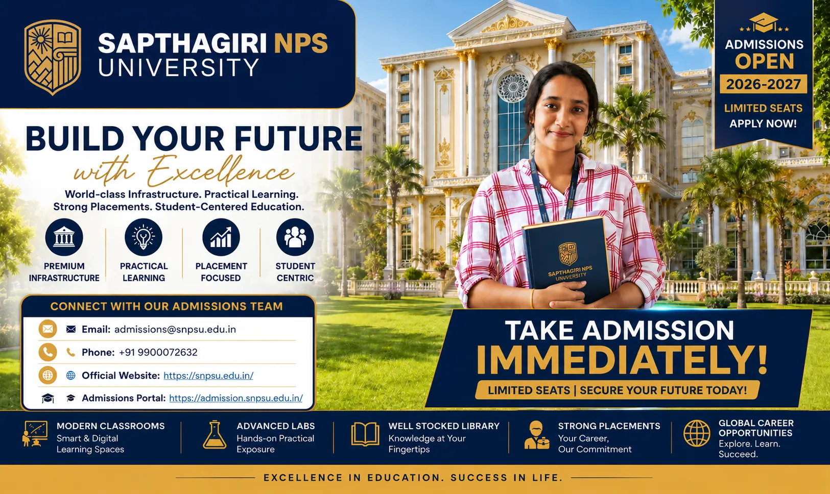 Sapthagiri NPS University Contact Number Admission | Apply Now